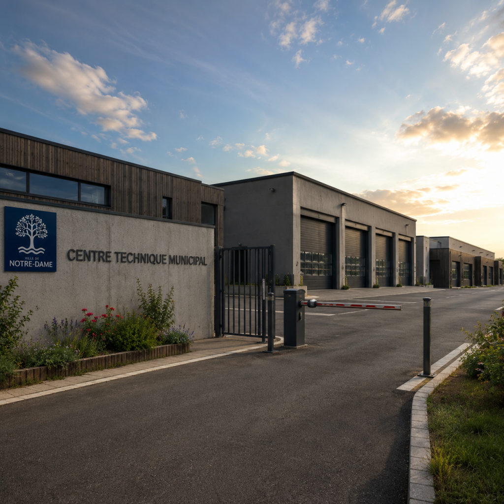 Centre technique municipal sécurisé pour la protection des équipements publics