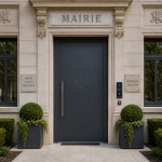 Porte blindée installée dans un bâtiment administratif municipal
