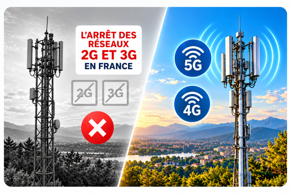 Transition des réseaux mobiles 2G et 3G vers les technologies 4G et 5G en France